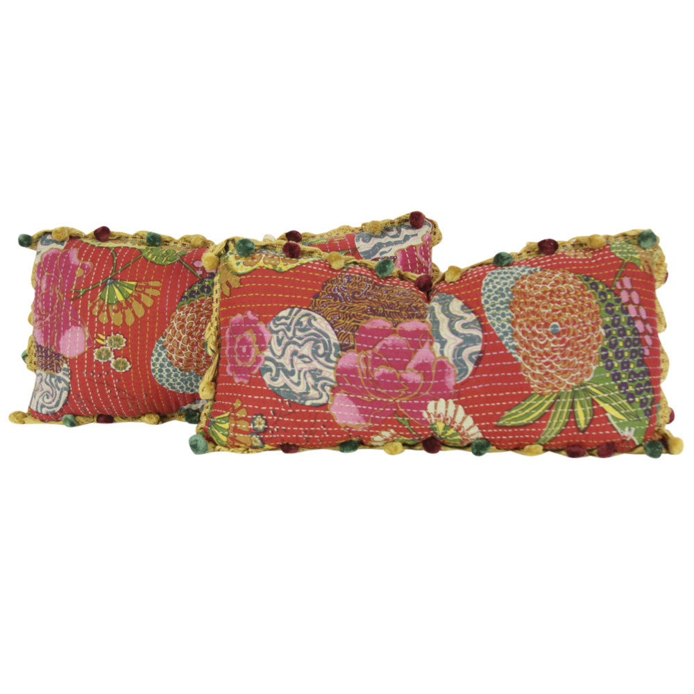 Jogi Rali Crimson Pillow, Set Of 2