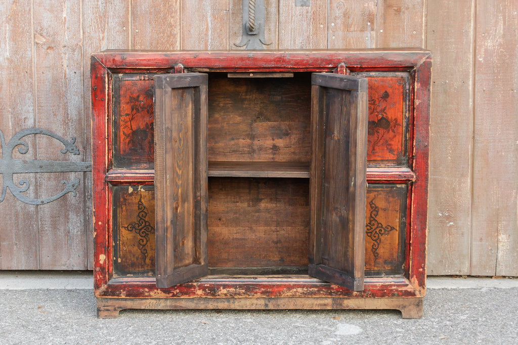 Antique Painted Tibetan Cabinet
