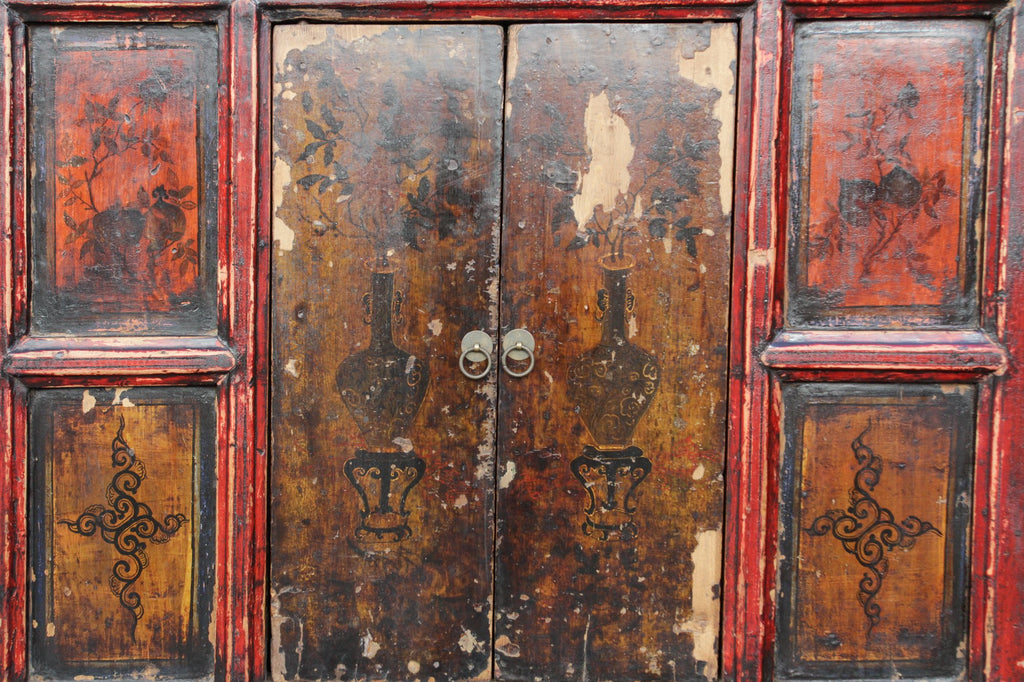 Antique Painted Tibetan Cabinet
