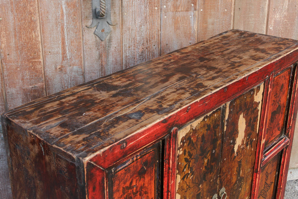 Antique Painted Tibetan Cabinet
