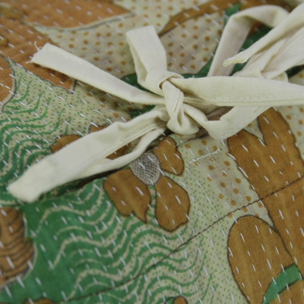 Marudham Kantha Pillows, Pair