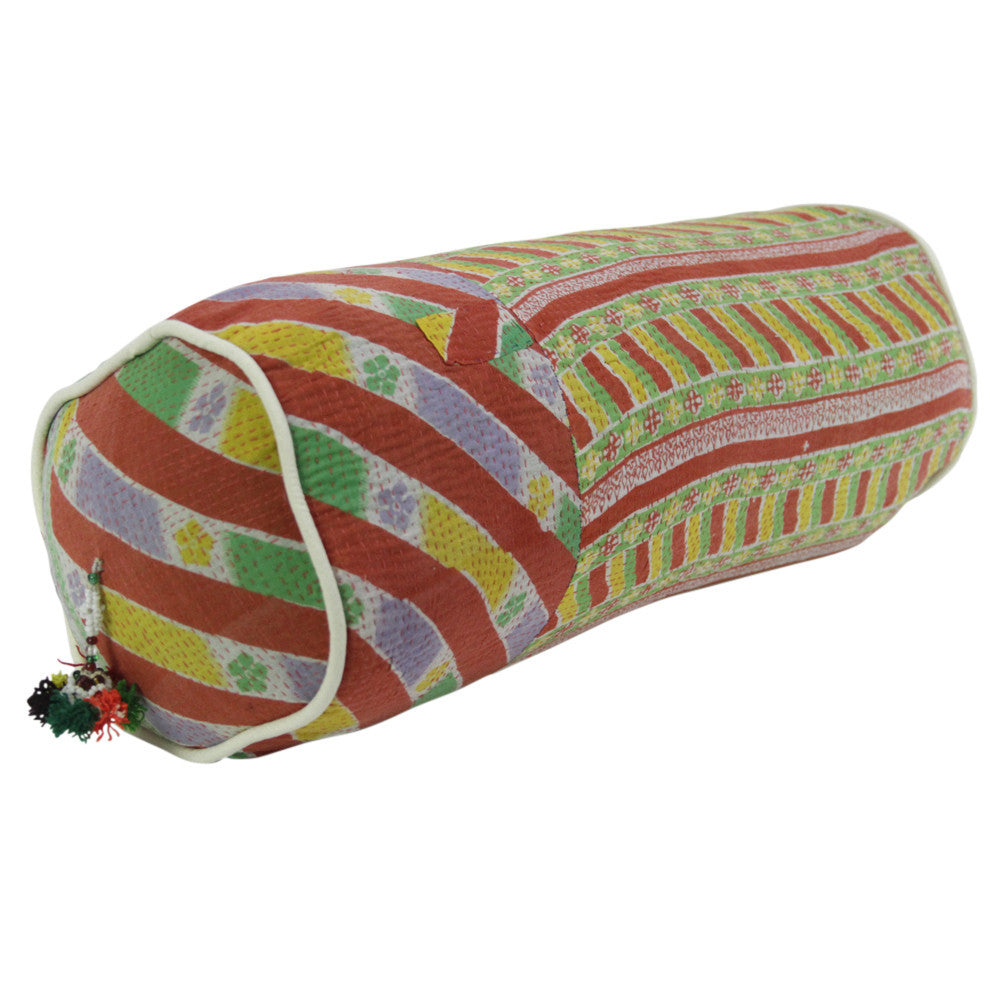 Lehariya Kantha Pillows, Pair