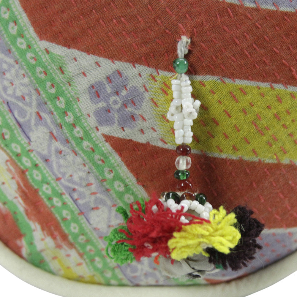 Lehariya Kantha Pillows, Pair