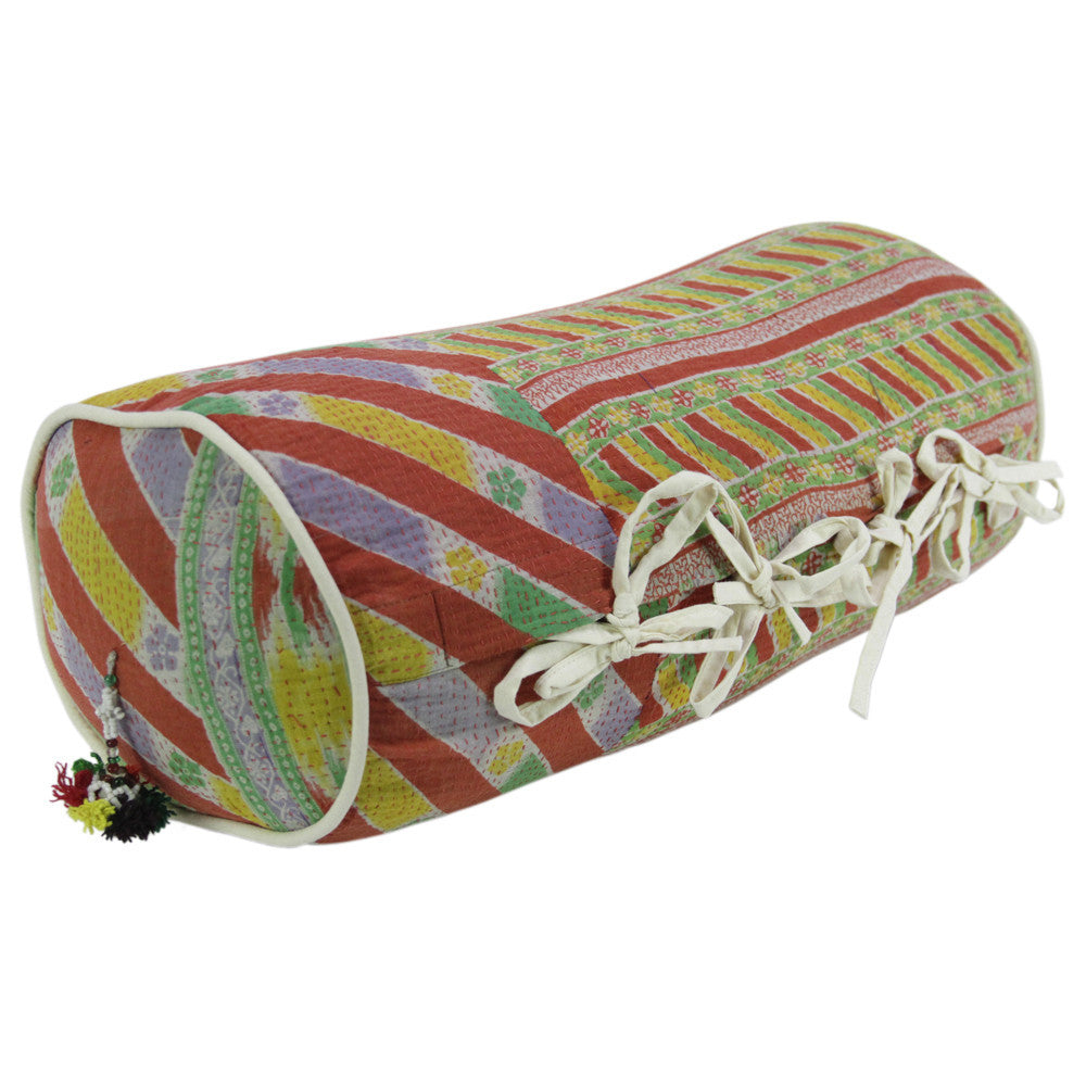 Lehariya Kantha Pillows, Pair
