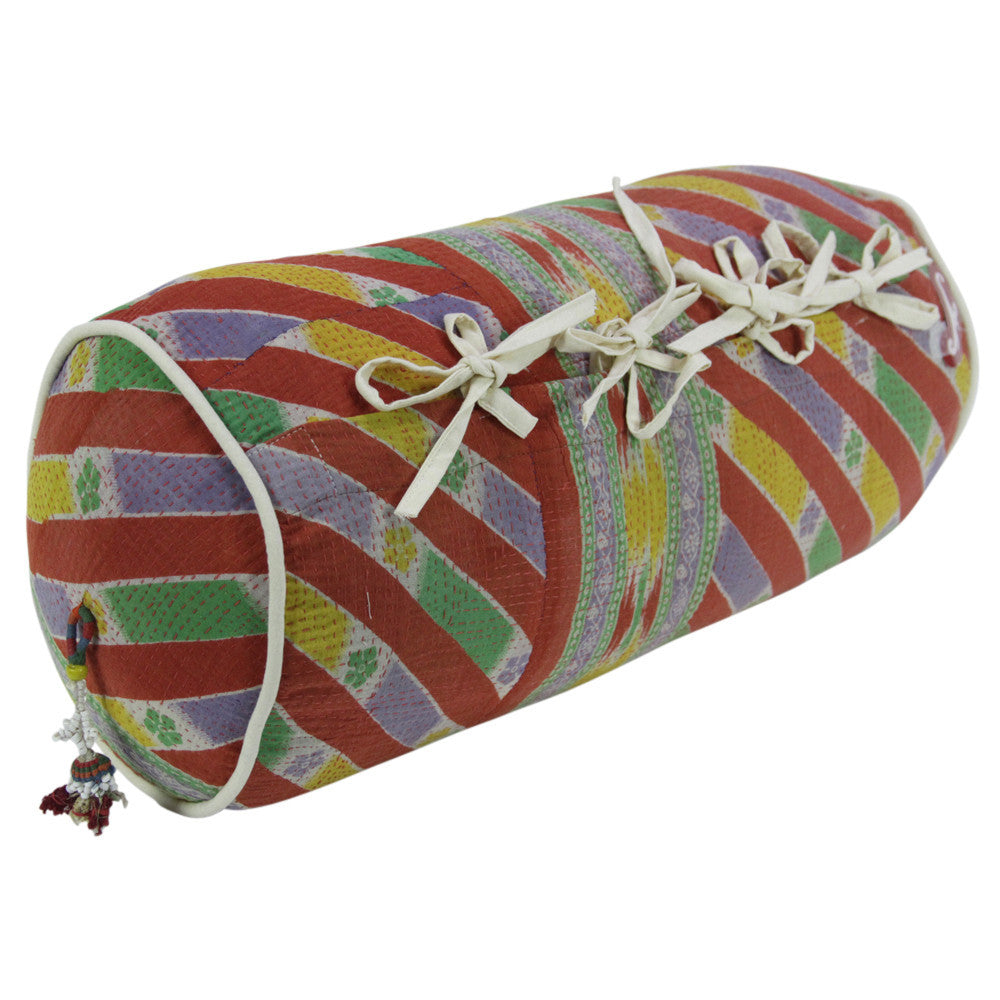 Lehariya Kantha Pillows, Pair