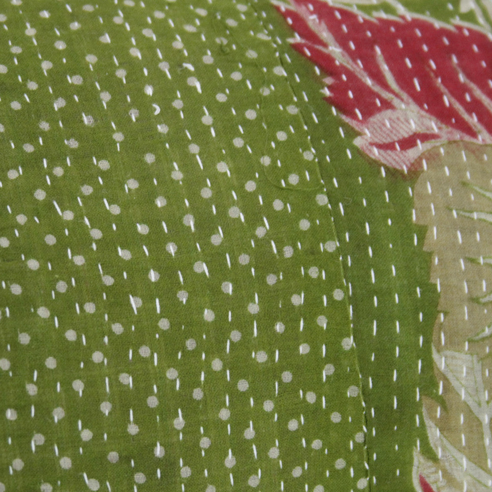 Arvi Kantha Bolster Pillows, Pair