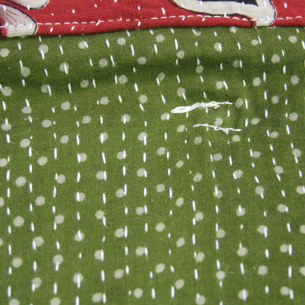 Arvi Kantha Bolster Pillows, Pair