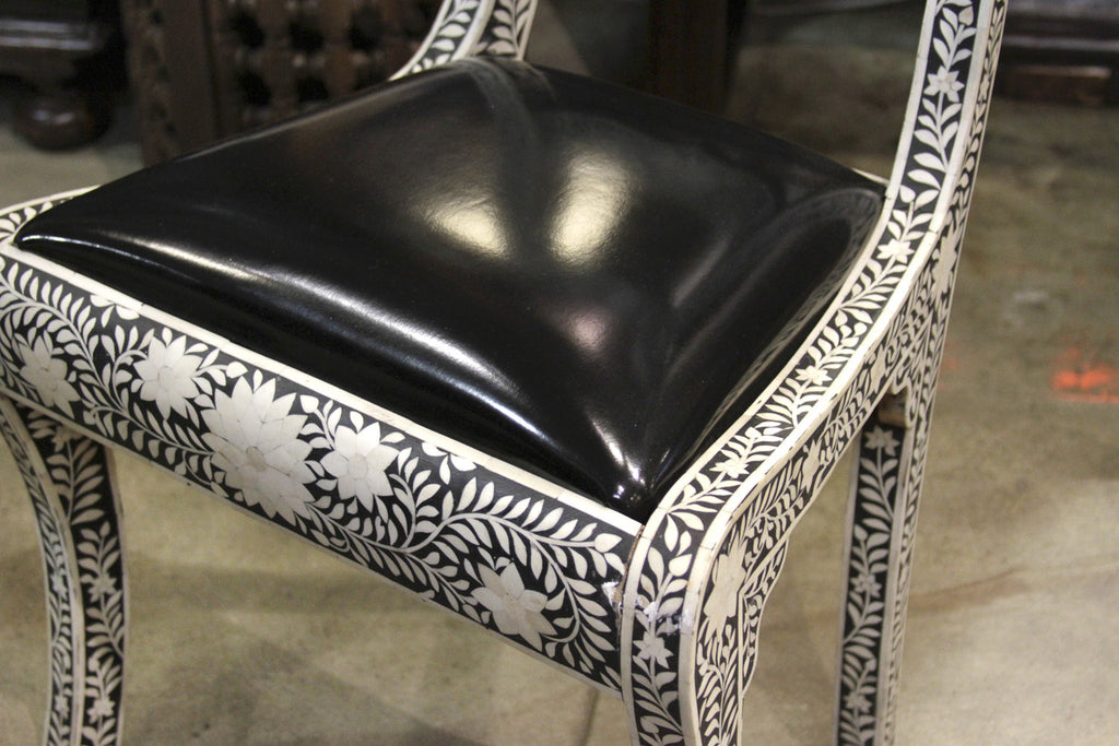 Anglo Indian Bone Inlay Chairs, Pair