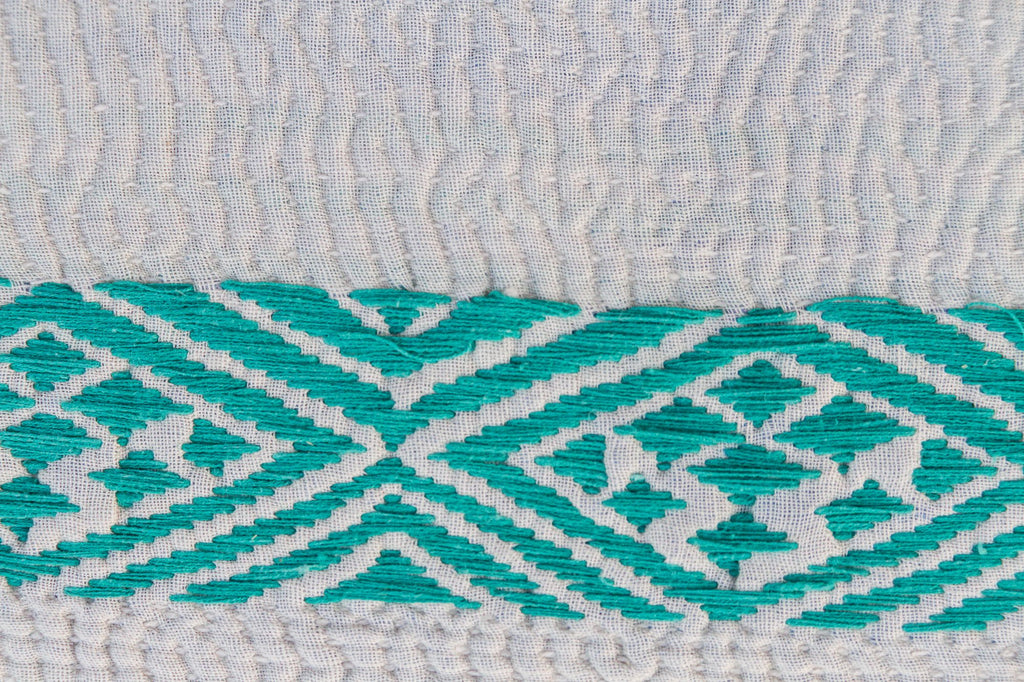 Madhuri Carved Chakki Kantha Ottoman