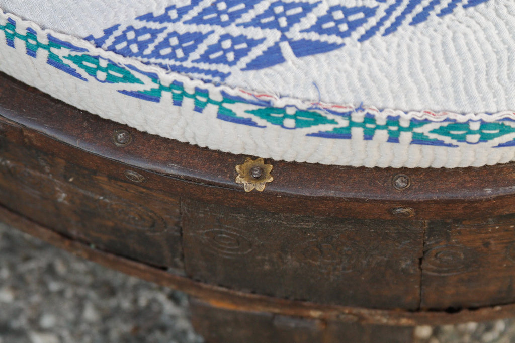 Madhuri Carved Chakki Kantha Ottoman