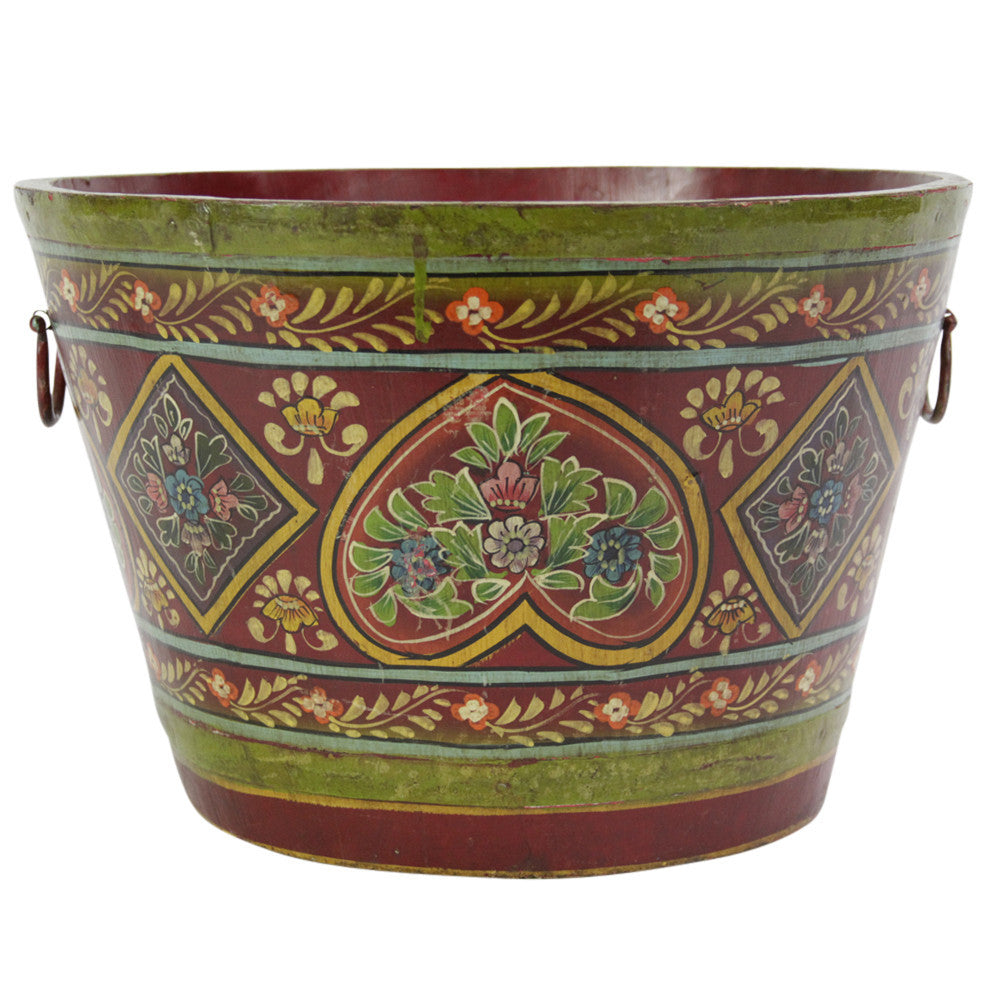 Red Painted Grain Bucket