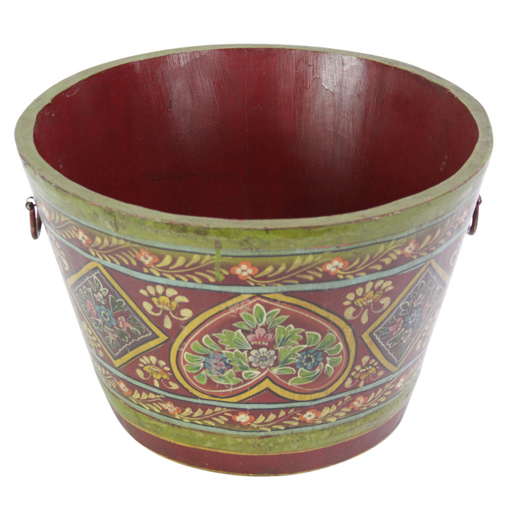 Red Painted Grain Bucket