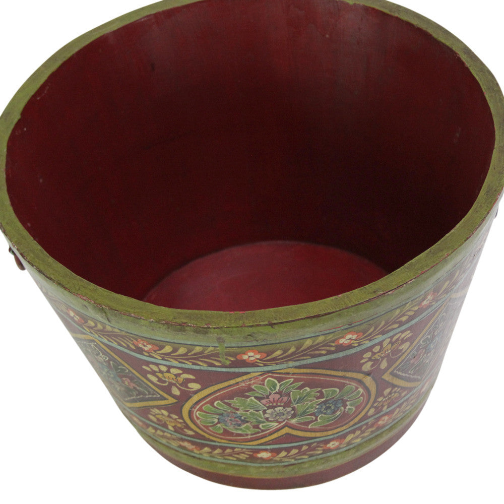 Red Painted Grain Bucket