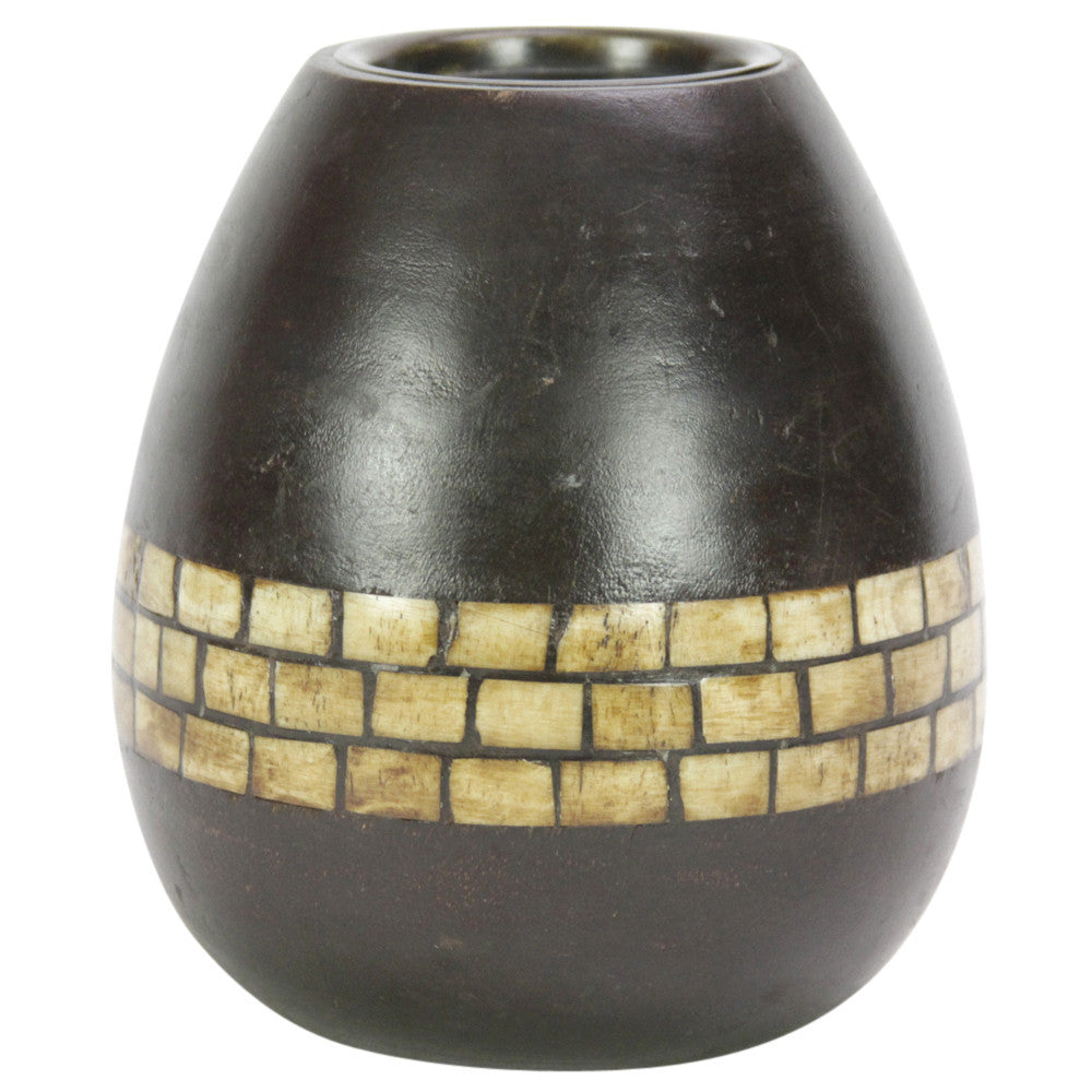Bone Inlay Candleholder