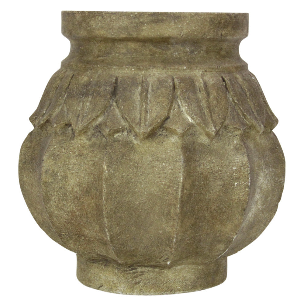 Brown Carved Marble Vase