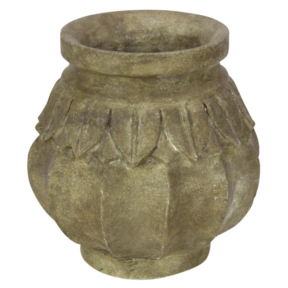 Brown Carved Marble Vase