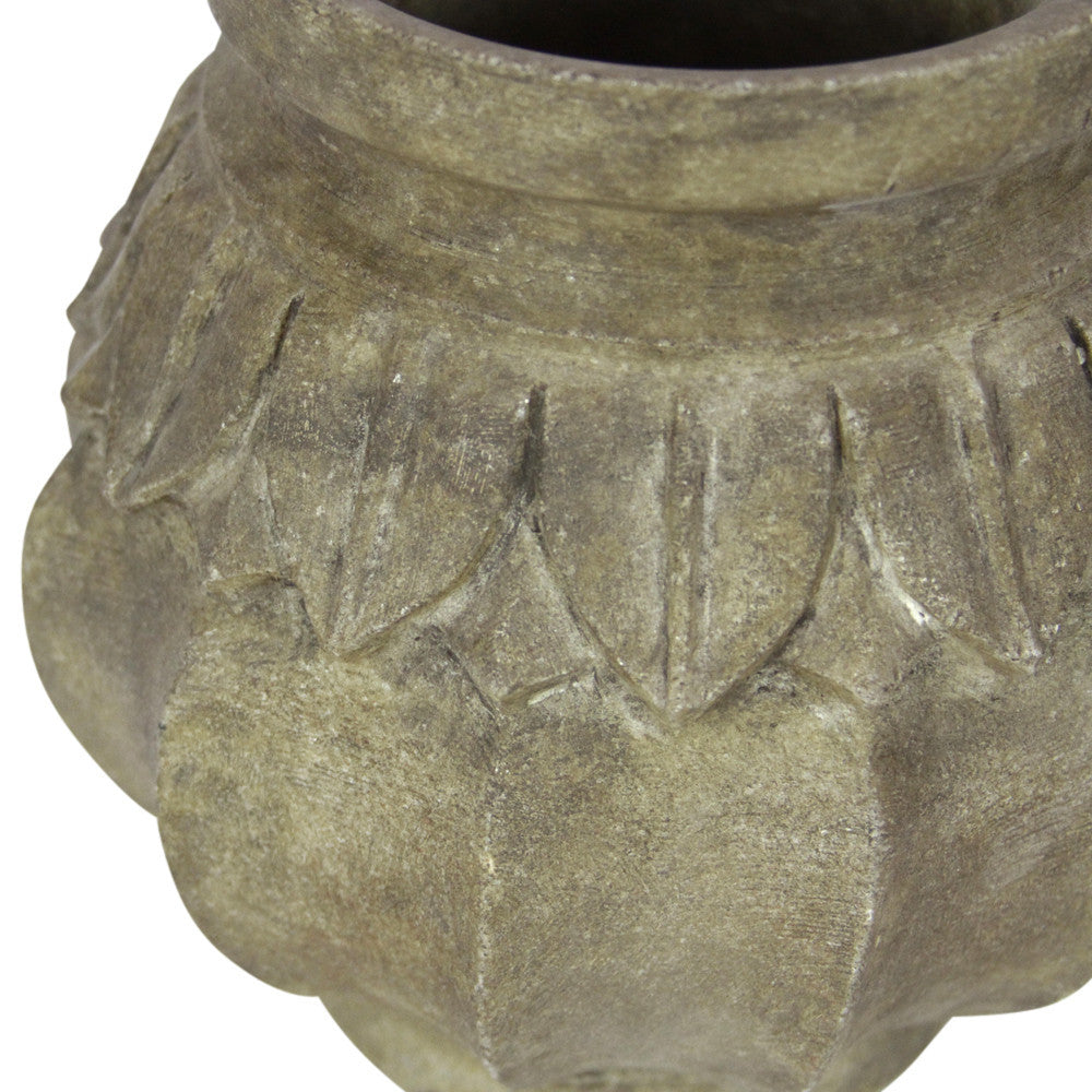 Brown Carved Marble Vase
