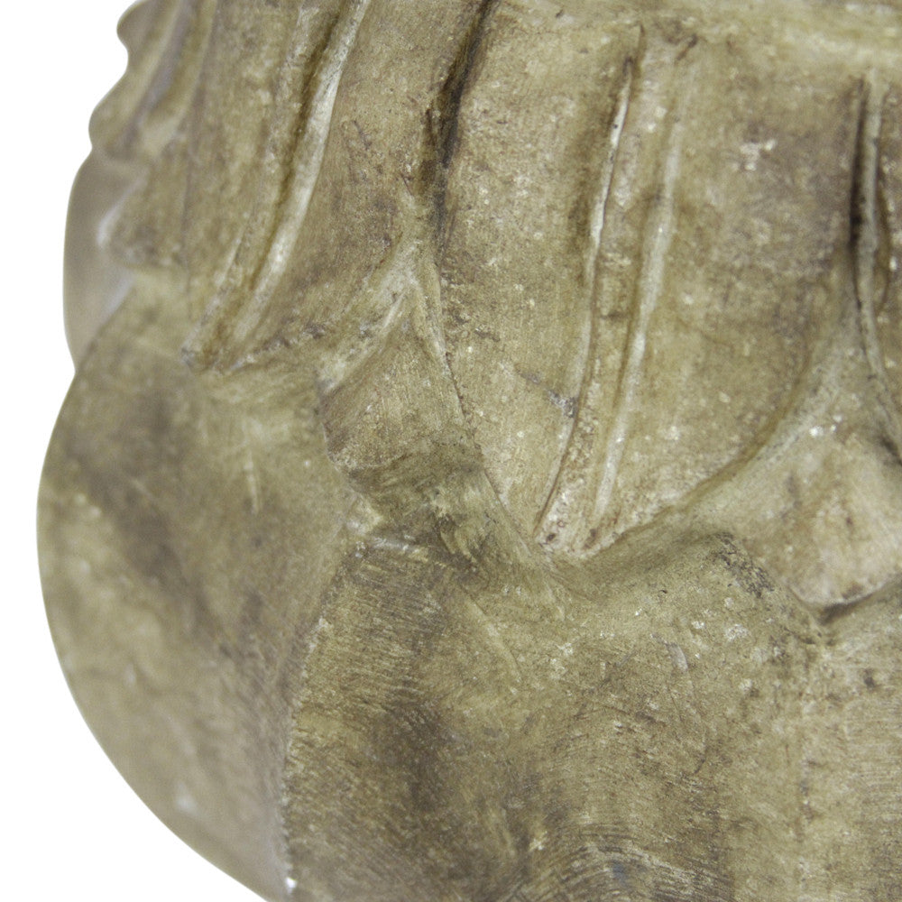 Large Brown Carved Marble Vase