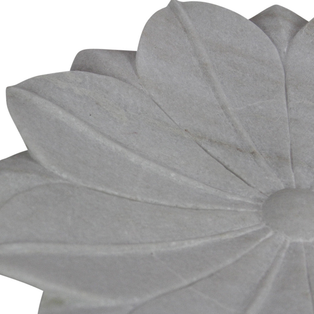 Large Handcarved Marble Lotus Plate