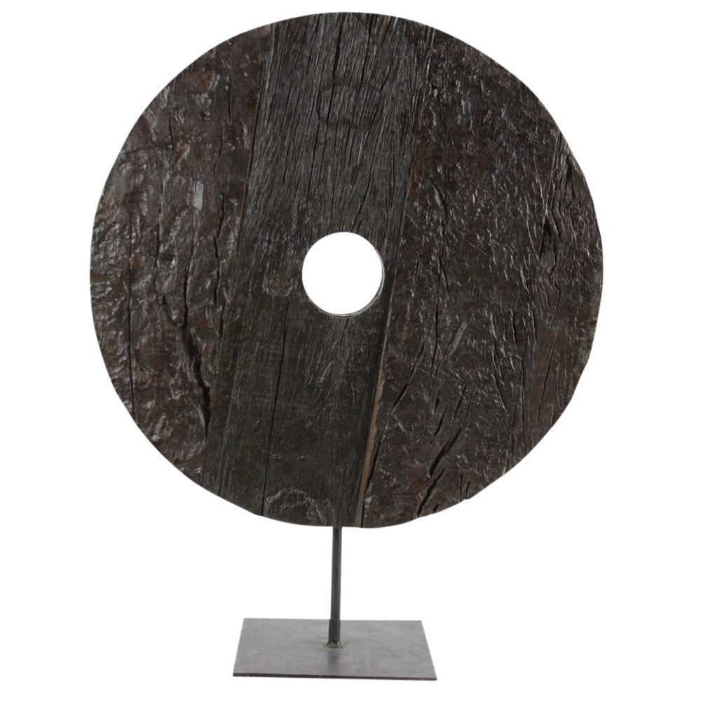 Wood Wheel On Stand