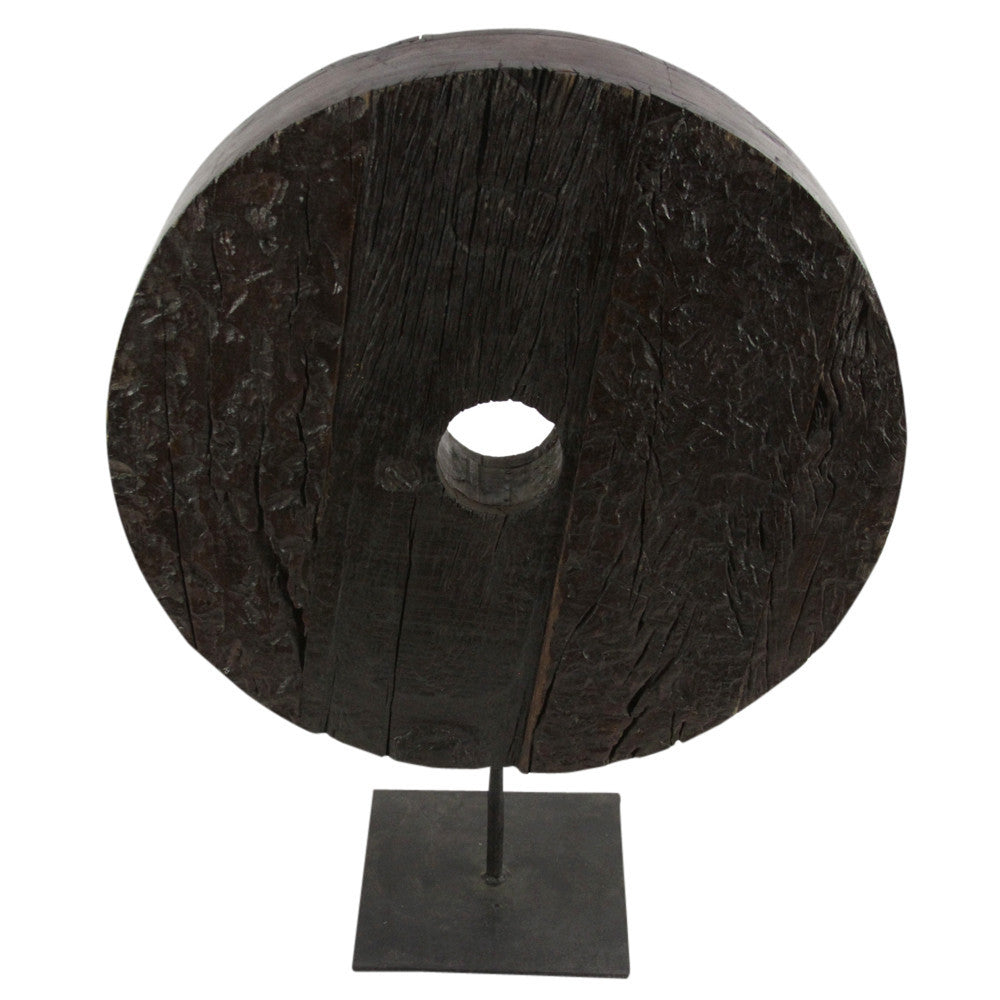 Wood Wheel On Stand