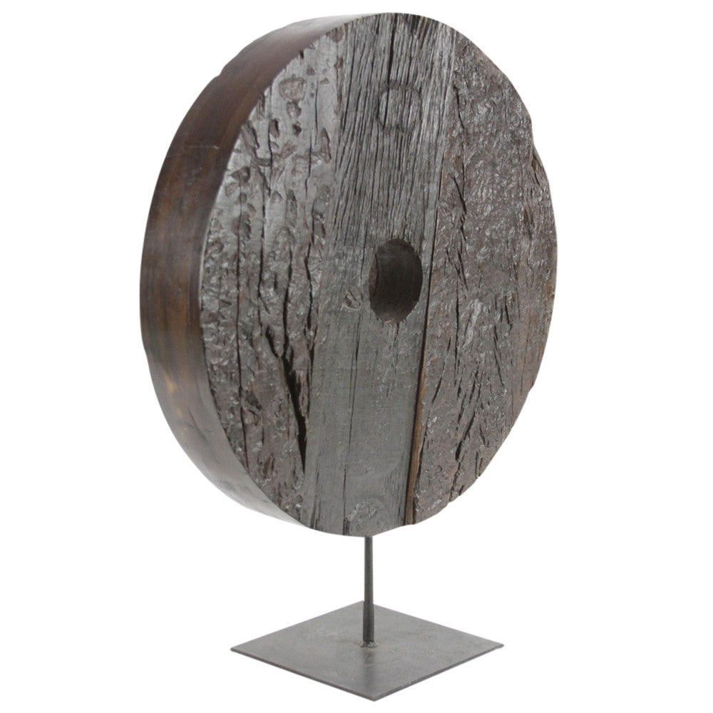 Wood Wheel On Stand