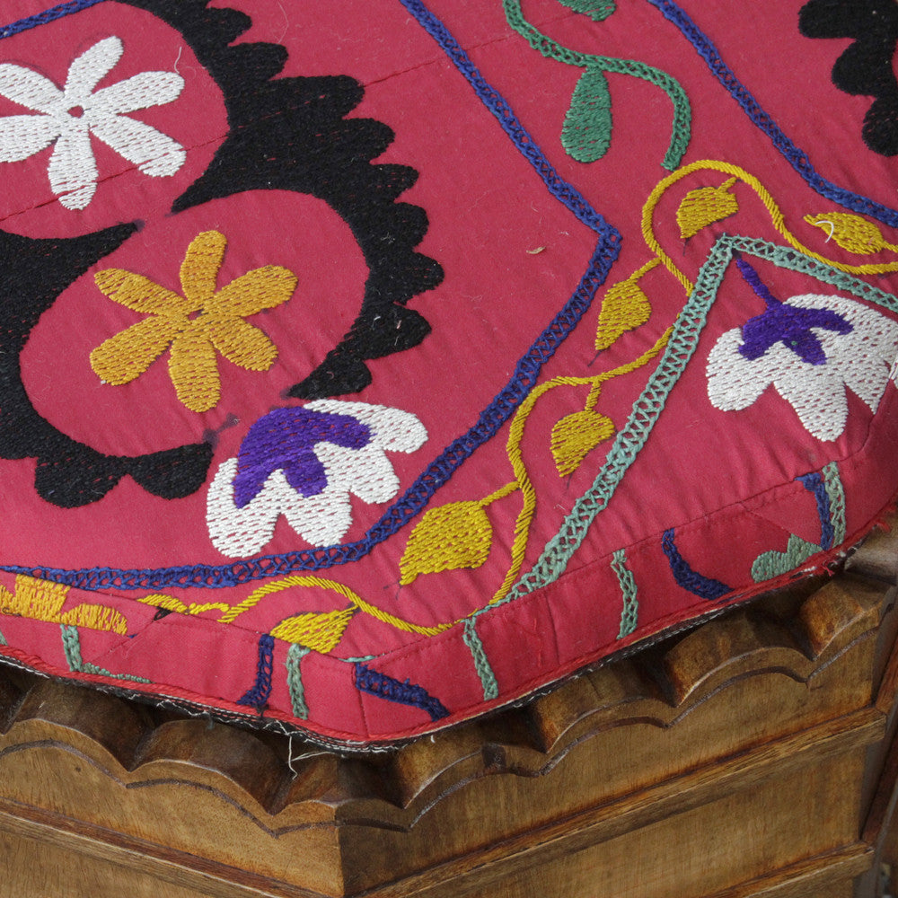 Mugal Suzani Upholstered Stools, S/2