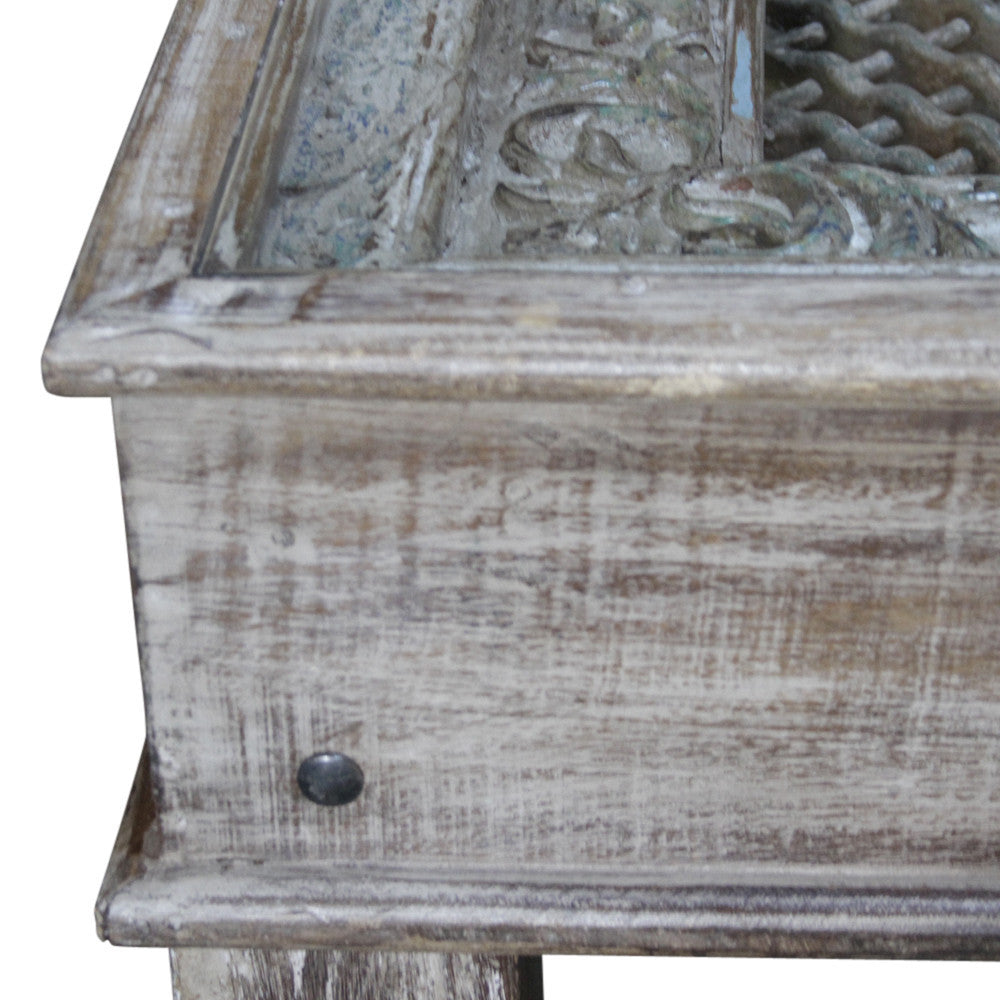 Imposing Antique Iron Grill Coffee Table