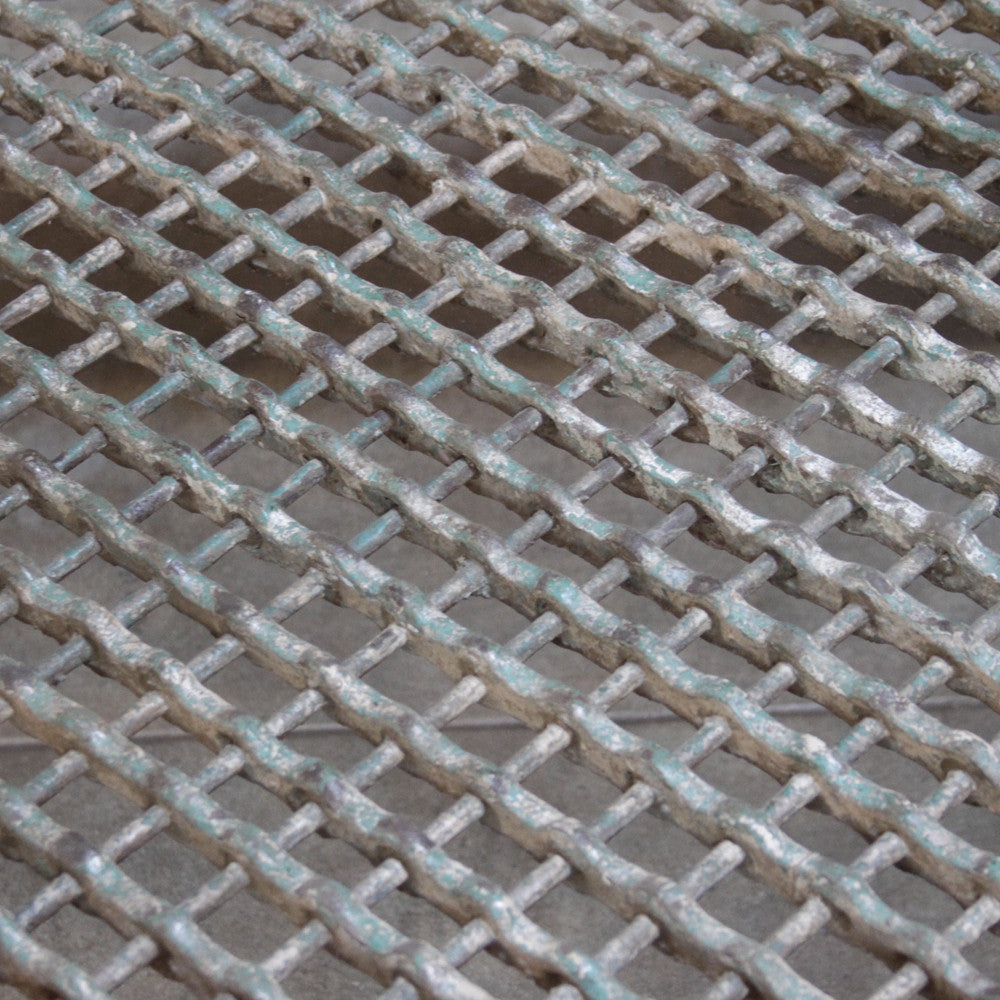 Imposing Antique Iron Grill Coffee Table