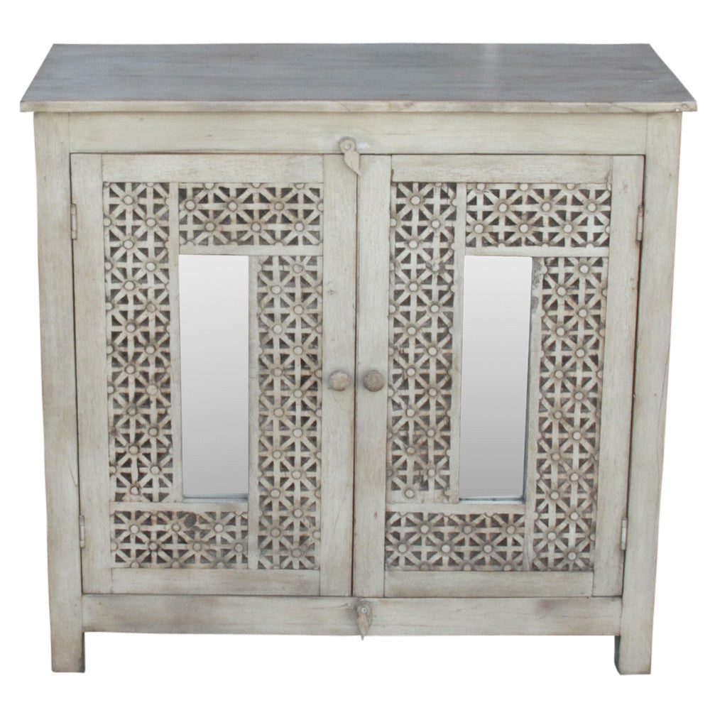 Carved White Cabinet