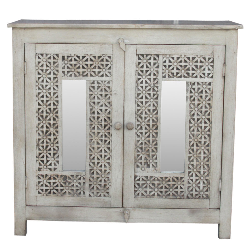 Carved White Cabinet