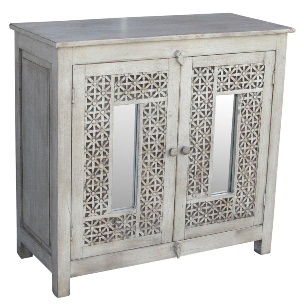 Carved White Cabinet