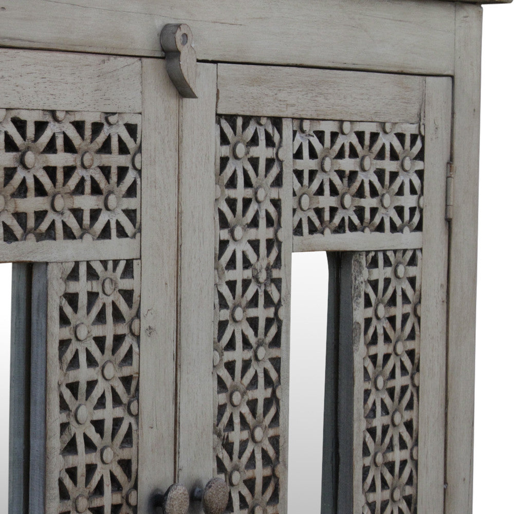 Carved White Cabinet