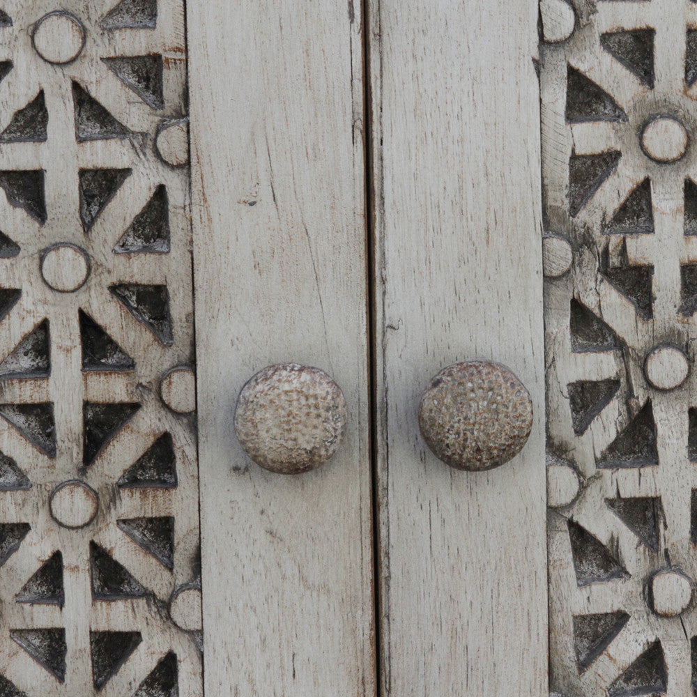 Carved White Cabinet