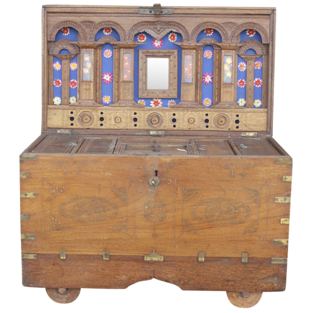Brass Inlay Dowry Box