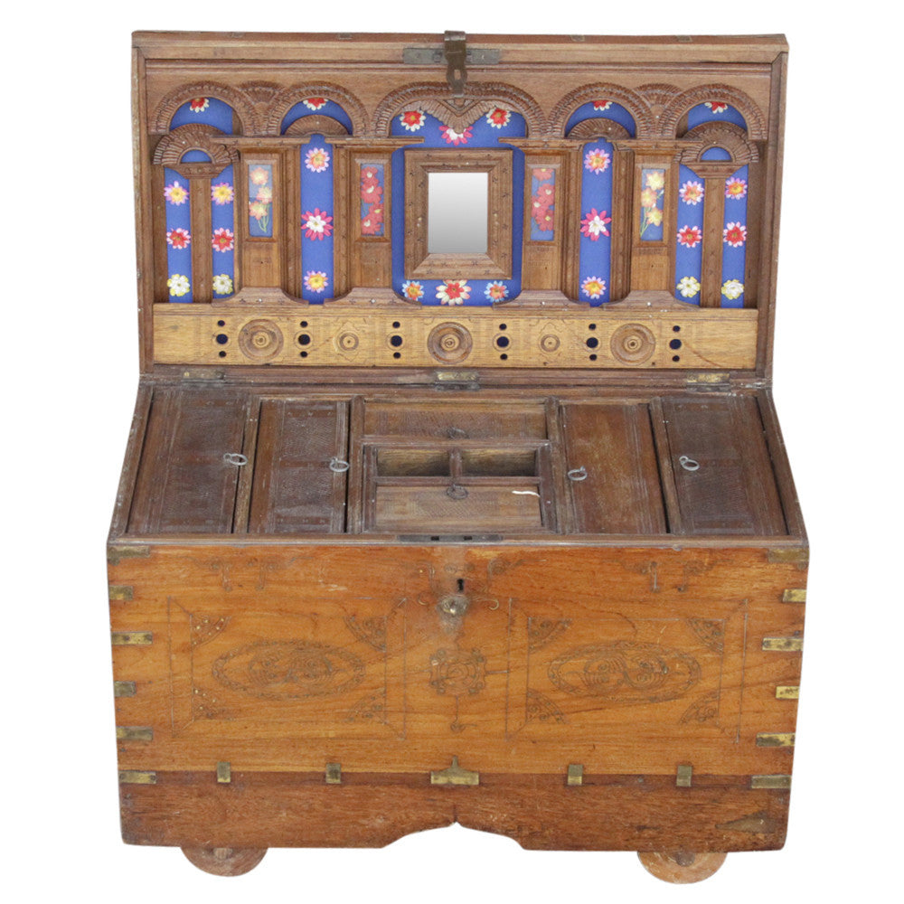 Brass Inlay Dowry Box