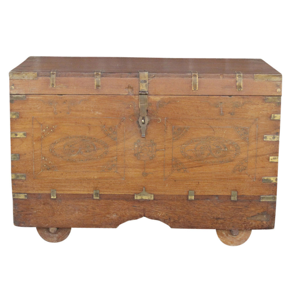 Brass Inlay Dowry Box