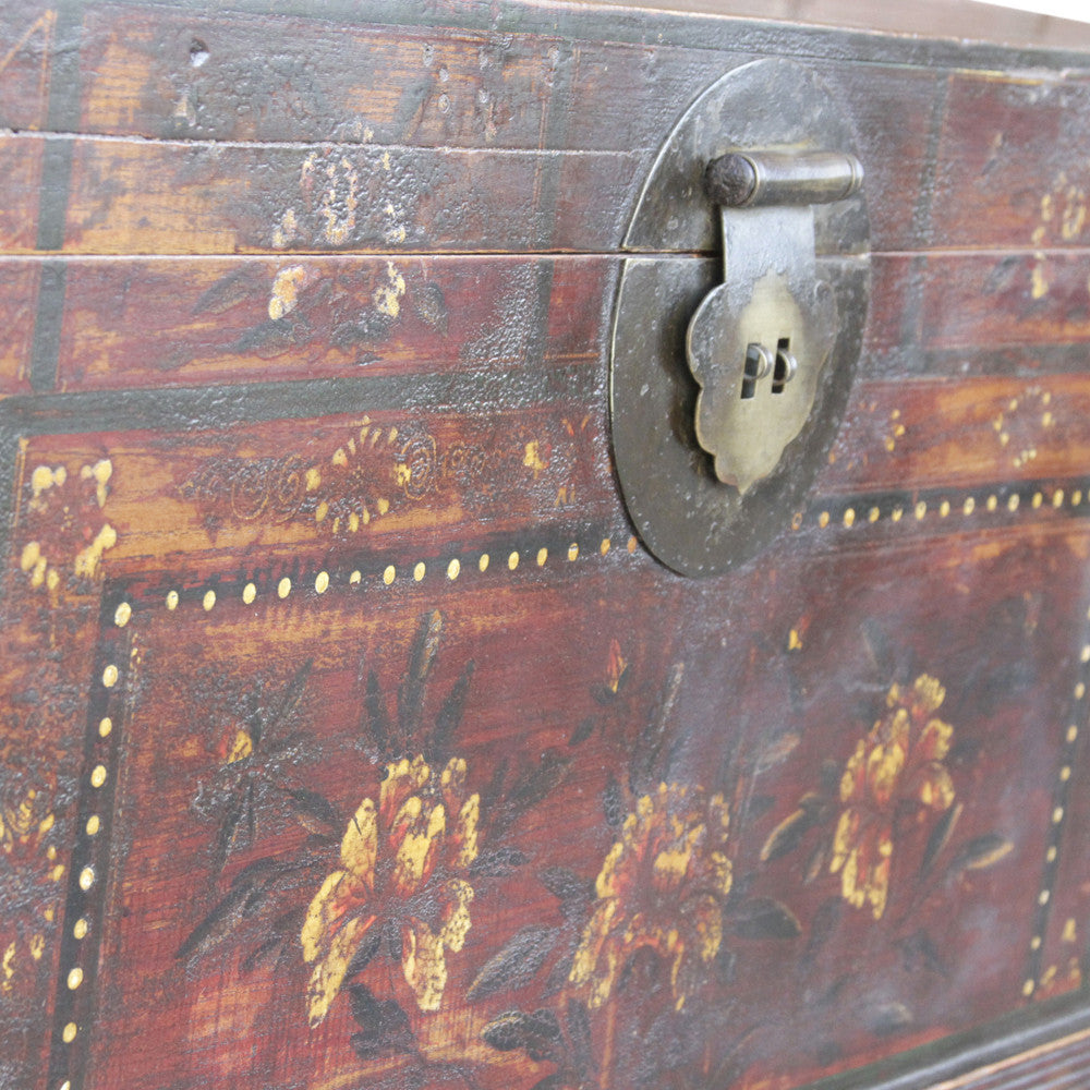 Vintage Tibetan Painted Trunk