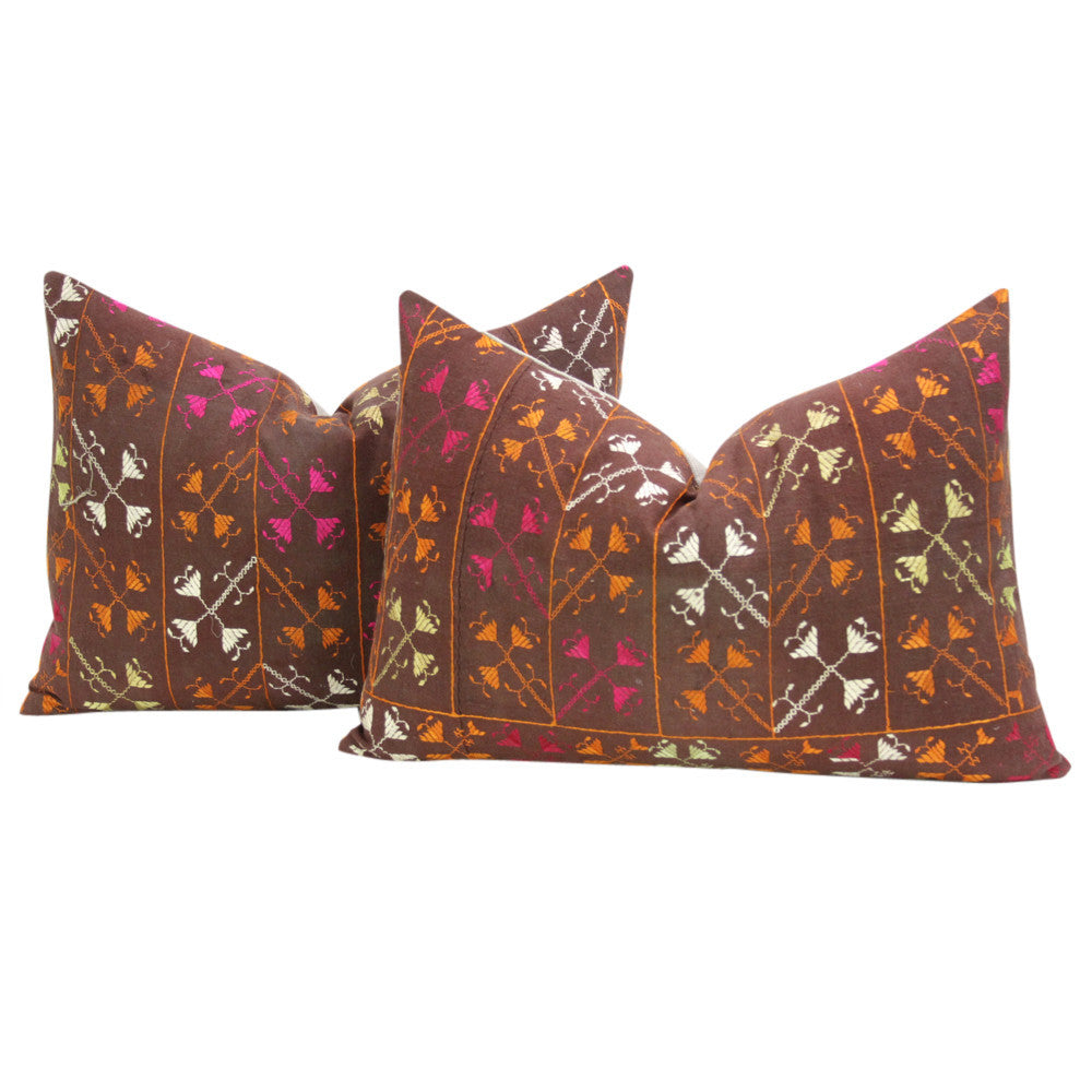 Hazara Phulkari Pillows, Pair