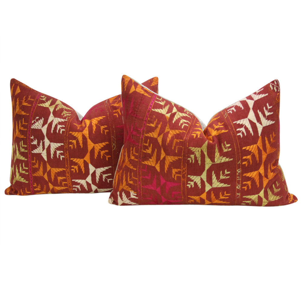 Elili Phulkari Pillows, Pair