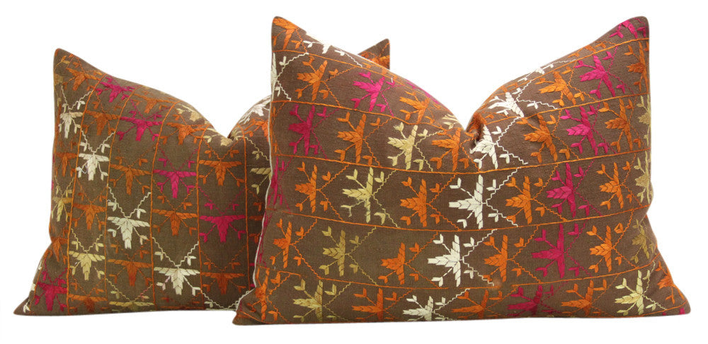 Trisha Phulkari Pillows, Pair