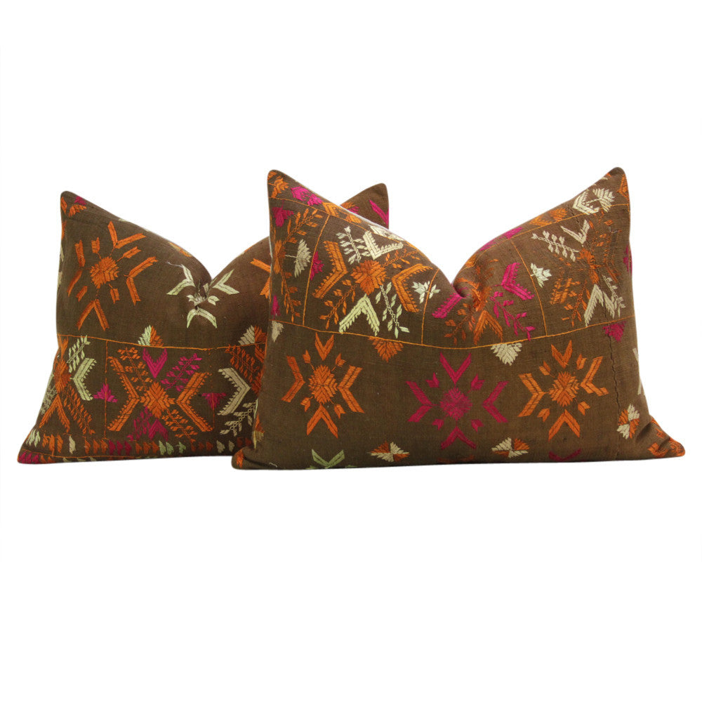 Senchi Phulkari Pillows, Pair