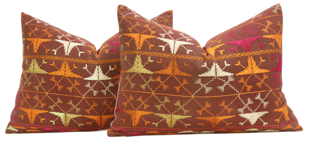 Nabha Phulkari Pillows, Pair