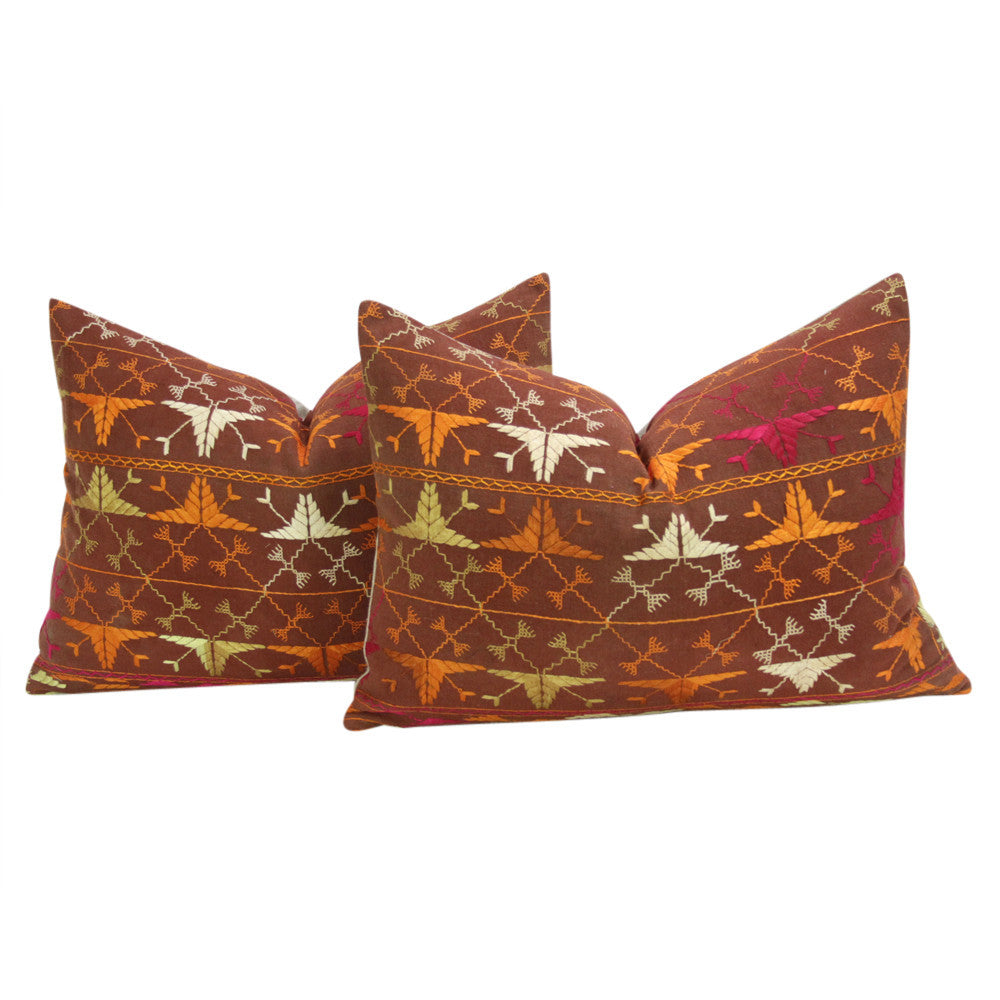 Nabha Phulkari Pillows, Pair