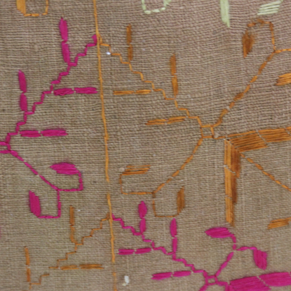 Golden Phulkari Pillows, Pair