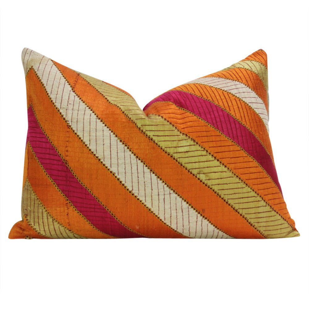 Royal Silk Phulkari Pillows, Pair