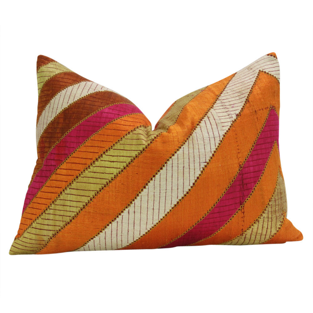 Royal Silk Phulkari Pillows, Pair