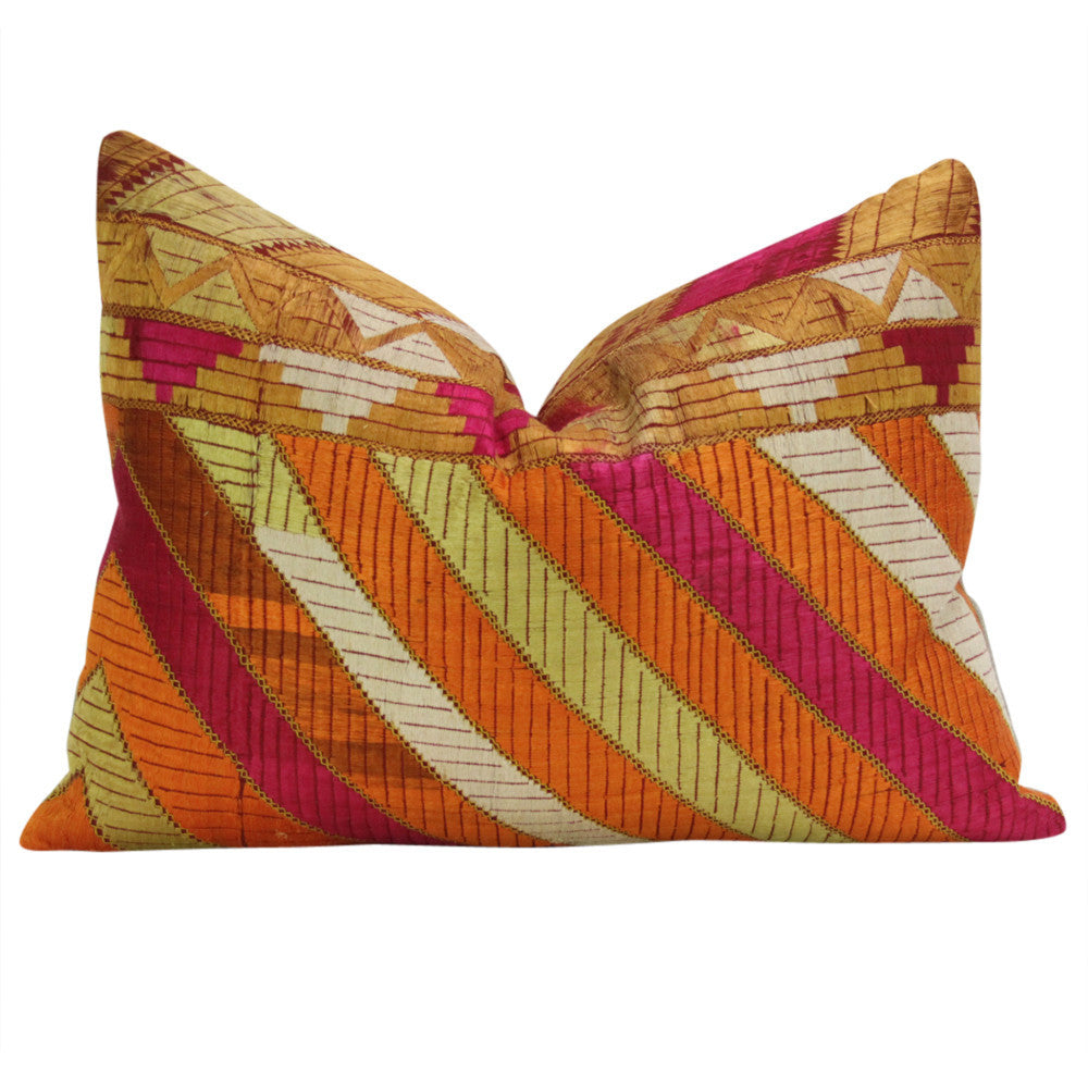 Royal Silky Phulkari Pillows, Pair