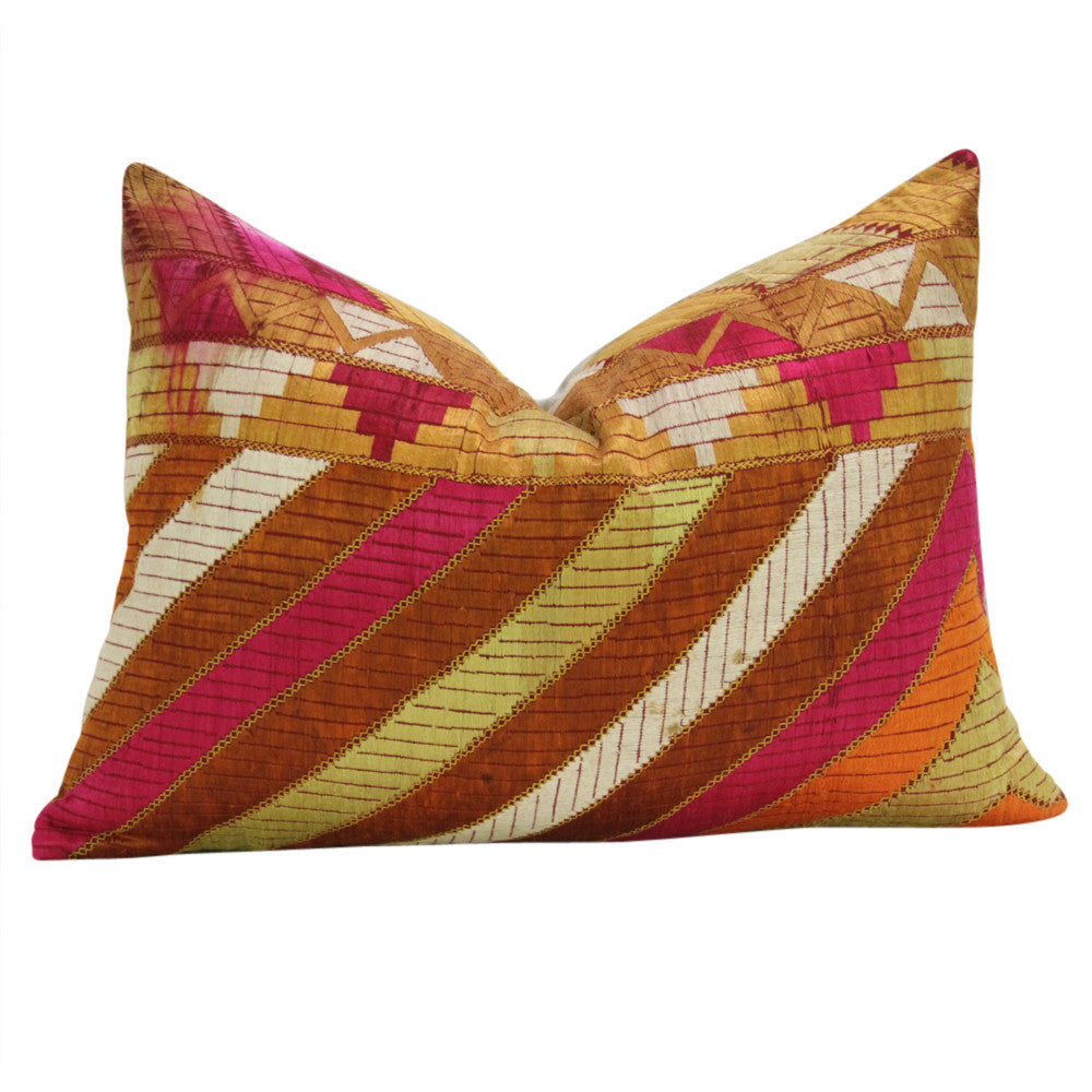 Royal Silky Phulkari Pillows, Pair