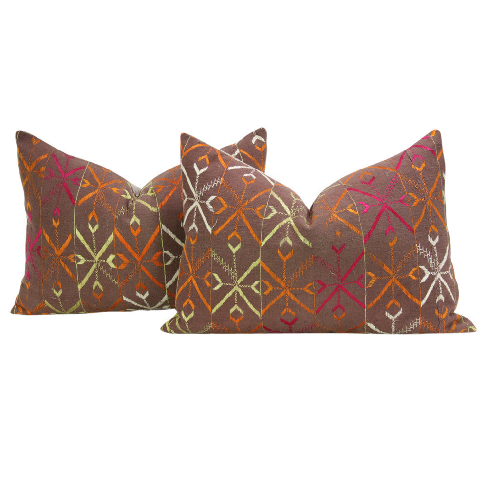 Multan Phulkari Pillows, Pair